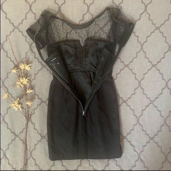 😈Uber-Edgy-Chic😈Black Yoke Lace Bustier / Corset-Style Illusion Kooples Dress - Picture 10 of 16